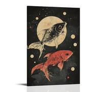 ZLLJXFZZ Zodiac Poster Pisces, Twin Fish Eclipse Wall Art Mural Modern Decoration Hanging Art Poster 24x36inch(60x90cm)