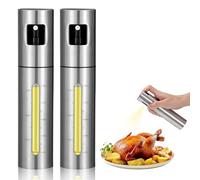 ZLLkeji Oil Sprayer Dispenser 100ml Stainless Steels Olive Oil Spray Bottle With Scale Vinegar Spritzer Sprayer for Air Fryer,Cooking,Salad,Barbecue,Baking,Kitchen 2 Pieces