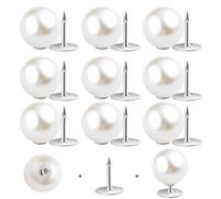 ZLMCUJE 10 Sets Big 14mm No Sew Pearl Buttons Brooch Fixed pins Removable Reusable for Coat Cardigan and Other DIY Craft