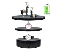 ZLMONDEE 3 IN 1 Motorized Rotating Display Stand, 5.74/7.08/8.66 inch Replacement Cover, 22Lbs Max Load, Black, Epoxy