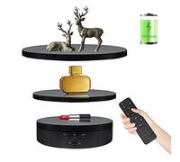 ZLMONDEE Remote Motorized Rotating Display Stand Turntable Motorized Lazy Susan with 5.74/7.08/8.66 inch Replacement Cover for Photography Products and Shows (Black)