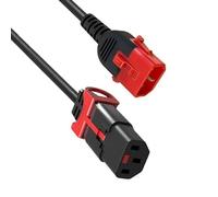 zLOCK 0.5m IEC 320 Dual Locking Power Cable C13 to C14 17AWG 1mm BLACK