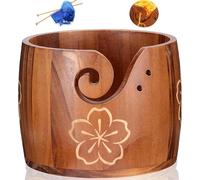 ZLOTOTEC Yarn Bowl, Extra Large, Pine Wood, Unique Design, Crochet Bowl for Yarn Holder, Knitting, Crochet, Macrame, Craft Accessories, Gift for Knitting Lovers (17.78 x 12.7 cm, 5 x 7 inches)