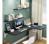 Zlovne Modern Style Wall Mounted Table,Folding Table Floating Desk Stable Durable,Convertible Desk Easy to Install,Max Load 50kg/110lb,5 Colors Available (Black,110 * 60 * 40cm/43 * 24 * 16in)
