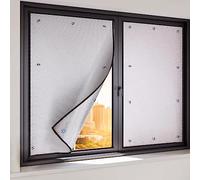 Zlovne Opaque Window Film,Heat Control Window Tint Sun Blocker Window Sticker Privacy Film for Glass Windows,Reusable Aluminum Foil Thermal Insulation Shield,with Suction Cup (60x160cm/24 x63)