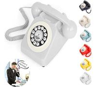 ZLPOWER Audio Guest Book for Wedding Phone Audio GuestBook Record Customized Audio Messages Guest Book Classic Retro Style for Parties Birthdays Rentals (White)