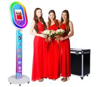 ZLPOWER Photo Booth for iPad 10.2" 10.5" 10.9" 11" 12.9" 13" Selfie Station Shell Stand Customized Logo Photobooth Machine with Flight Case for Events Wedding Rental