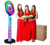 ZLPOWER Photo Booth for iPad 10.2" 10.5" 10.9" 11" 12.9" 13" Selfie Station Shell Stand Customized Logo Photobooth Machine with Honeycomb Boxes for Events Wedding Rental