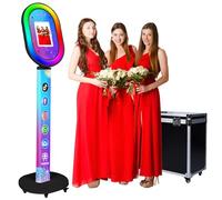 ZLPOWER Photo Booth for iPad 10.2" 10.5" 10.9" 11" 12.9" 13" Selfie Station Shell Stand Customized Logo Photobooth Machine with Flight Case for Events Wedding Rental