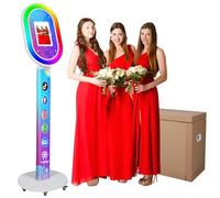 ZLPOWER Photo Booth for iPad 10.2" 10.5" 10.9" 11" 12.9" 13" Selfie Station Shell Stand Customized Logo Photobooth Machine with Honeycomb Boxes for Events Wedding Rental