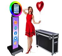 ZLPOWER Photo Booth for iPad 10.2in 10.9in 11in 12.9in Metal Shell Selfie Station photobooth Machine RGB Ring Light Free Custom Logo Remote Control with Flight Case for Parties Wedding Exhibition
