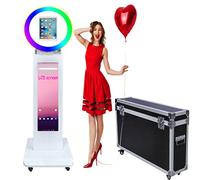ZLPOWER Portable Photo Booth with Software for iPad 10.2" 10.9" 11" 12.9" Photobooth Stand Shell Selfie Machine with APP Control LCD Screen and RGB LED Ring Light and Flight Case for Parties Rental