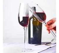 Zlqemik 2 Pieces Half A Glass of Wine, Halved Shape Wine Glass, Long Stemmed Half Red Wines Cup, Transparent Glasses Cut in Halfs, 22.5x7x6cm, for Home, Restaurant, Kitchen
