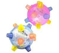 Zlqemik 2 Pieces LED Musical Bouncing Ball, Interactive Moving Dancing Balls, Pet Flashing Jumping Activation Balls, Light Up Vibrating Dog Ball, 12x12cm, For Dogs And Cats