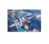 ZLQYHW Fighter Jet Poster F35 Lightning II Fighter Aircraft Decorative Canvas Family Bedroom Artwork Picture Painting 20x30inch(50x75cm)