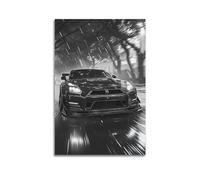 ZLQYHW Sport Car Poster for Skyline GTR R35 Racing Car Decorative Canvas Family Bedroom Artwork Picture Painting 12x18inch(30x45cm)