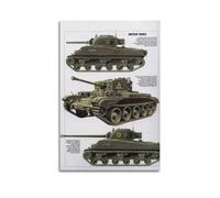 ZLQYHW WWII Vintage Tank Poster BRITISH TANKS Decorative Canvas Family Bedroom Artwork Picture Painting 12x18inch(30x45cm)