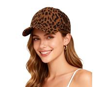 ZLSLZ Womens Leopard Print Baseball Trucker Sport Golf Ponytail Pony Sun Hat Cap, 831tan, M