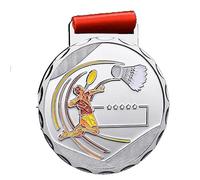 ZLSNOBLE Badminton Medals Gold Medalist Medals Singles Doubles Competition Sports Events Gold Medal Hanging Medals Champion, Runner-Up Prizes Children's Badminton Medals(Silver)