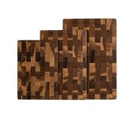 ZLSNOBLE Set Of 3 Walnut Chopping Boards, Wooden Butcher Block, Fruit And Vegetable Cutting Board With Juice Chute Handle For Home Use