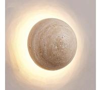 ZLTDHUQM Wall Mount Light Led Wall Sconce Lighting Wall Lamp Wall Wash Light Nordic Round Natural Stone Globe Hardwired Sconces 15W Indoor for Living Room,Bedroom,Restaurant/6000K