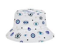 Zltegako Evil Eye Bucket Hat for Women Men Sun Protection Fashion Packable Summer Beach Fisherman Breathable Cap Unisex