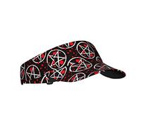 Zltegako Mystic Symbols Viking Wiccan Pagan Pattern Sunscreen Visor Hats for Women & Men, Sport Empty Top Baseball Sun Cap, Tennis Visor, Golf Visor Black
