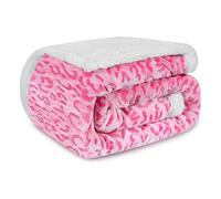 Zltegako Sharpa Fleece Throw Blanket for Couch Fuzzy 3D Cheetah Blanket Thick Warm Reversible Cozy Comfy Super Soft Leopard Blanket for Bed Sofa 490GSM - Pink Leopard,50x60In