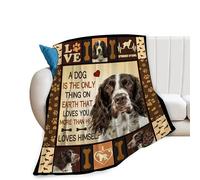 Zltegako Springer Spaniel Blanket Dog Throw Blanket Cozy Fleece Flannel Bedding Springer Spaniel Gifts for Women Men Boys Girls Adult Lover Stuff Plush for Couch Sofa Bed Decor 50"X60"