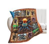Zltegako Tarantula Spider Blanket Gifts for Tarantula Lovers Tarantula Throw Blanket for Men Women Kids Adults Soft Warm Cozy Fleece Blanket for Couch Sofa Bed 50"x60"