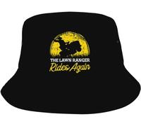 Zltegako The Lawn Ranger Rides Again Bucket Caps Outdoor Leisure Shade Sun Protection Bucket Hat Unisex Black