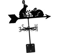 Zlthraustic Black Weathervane Wind Direction Indicator, Metal Garden Animal Ornament, Easter Craft Fence Post Lawn Decor