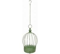 Zlthraustic Decorative Hanging Birdcage Planter Holder Basket Iron Frame Scroll Base Vertical Space Saving Display for Small Indoor Pots Retro Green Garden Terrace