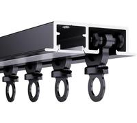 Zlthraustic Recessed Curtain Track Ceiling Mount System, Gliding Drapery Rails for Bedroom Blackout Curtains, 30 28 24 20 18 12 10 6 4 Ft Flush Fit Curtain, Black, 8ft/2.4m
