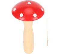 Zlthraustic Repairing Clothes with Darning Mushroom and Needle, 3.9 X 2.2in Wooden Darner with Detachable Curved Handle Smoothing Ball for Socks Sewing Supplies