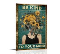ZLTOFJ Be Kind To Your Mind Mental HealthModern Family Bedroom Office Decoration Celebrity Singer Music Movie Cartoon Poster Art Poster12x18inch(30x45cm) Frame-style