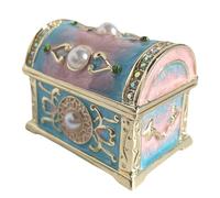 zltSunshine Elegant Enamel Pirate Treasure Chest Decorative Jewelry Box Trinket Container Favorite Vintage-Style Treasures Collection Storage Box