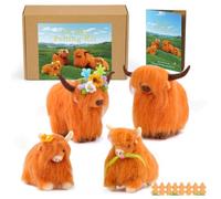 Zlulary Needle Felting Kit, Felting Kit, Cow Needle Felting Kit Wool Felting Kit for Beginner with Felting Supplies Includes Wool Roving, Felting Pad, Felting Needles and Instruction