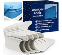 ZlumberLock Bed Sheet Clips - Sheet Holders for Bedding with Heavy-Duty Mattress Straps - Fitted Sheet Grippers, Universal Fit, Easy One-Time Set Up