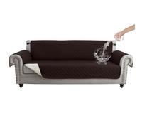 Zlune 4-Seater Reversible Sofa Cover, Water-Resistant, Chocolate/Beige | Reversible water-resistant sofa cover with elastic straps, designed for everyday sofa protection in family and pet homes.