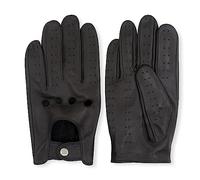 ZLUXURQ Mens Italian Design Soft And Thin Excellent Lambskin Leather Touchscreen Dark Brown Driving Gloves
