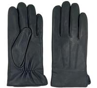 ZLUXURQ Men's Winter Premium Leather Wool Gloves, Black (100% Lambskin Leather/100% Fleece), M/23 cm