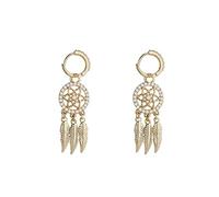 zlw-shop Earrings for Women Women's Dream Catcher Pendant Earrings Fashion Metallic Gold Plated Pendant Earrings Holiday Party Jewelry Fashion Earrings