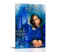 ZLWZPZLN ALICIA KEYS Famous Singer Pop Music Canvas Poster Wall Art Decorative Painting Bedroom Painting Posters 08x12inch(20x30cm) Frame-style
