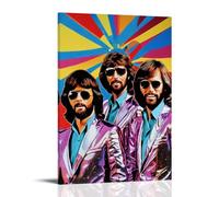 ZLWZPZLN Bee Gees Famous Singer Pop Music Canvas Poster Wall Art Decorative Painting Bedroom Painting Posters 16x24inch(40x60cm) Frame-style