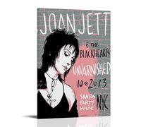 ZLWZPZLN Joan Jett & The Blackhearts Famous Singer Pop Music Canvas Poster Wall Art Decorative Painting Bedroom Painting Posters 16x24inch(40x60cm) Frame-style