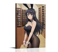 ZLWZPZLN Mai Sakurajima Popular Anime Classic Anime Canvas Poster Wall Art Decorative Painting Bedroom Painting Posters 12x18inch(30x45cm) Frame-style