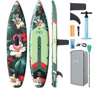 ZLX Inflatable Paddle Board, 11'6"/10'6" x 33" Stable Stand Up Paddleboard | Unique Center Fin, Non-Slip Deck Pad, Complete Accessories, Extra Wide SUP for Beginners, All Skill Levels On Any Water