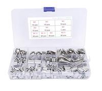 ZLXCAOB 225pcs M1.2 M1.5 M2 M2.5 M3 M4 M5 Crimping Loop Sleeve M2 M3 Wire Rope Thimble