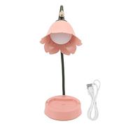ZLXCAOB 3W LED Touch Desk Lamp 3 Gear Dimmable Foldable Petal Shape Desktop Table Light USB 5V (Pink)